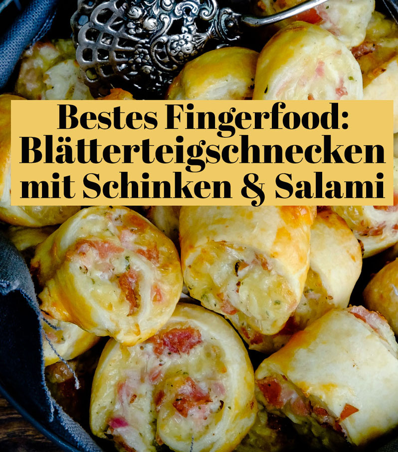 Blätterteigschnecken mit Schinken, Salami und Käse | waseigenes.com