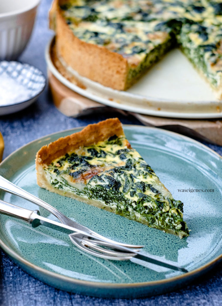 Spinat-Gorgonzola-Quiche | Herzhafter Kuchen | Rezept | waseigenes