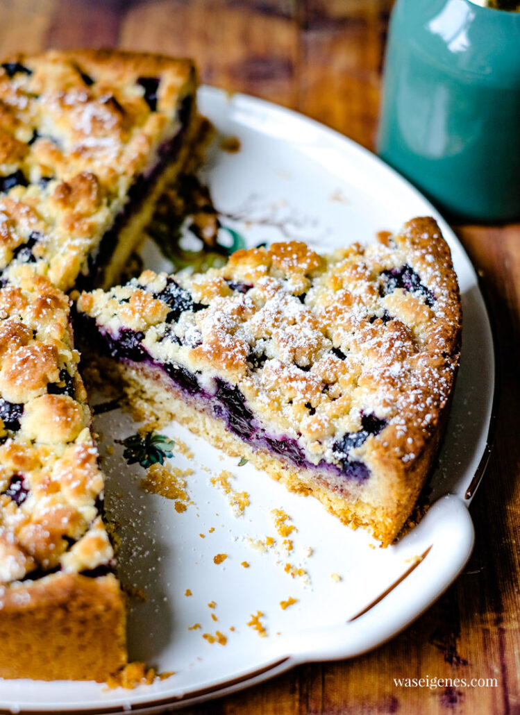 Blaubeerkuchen mit Mandeln und Streusel | waseigenes.com