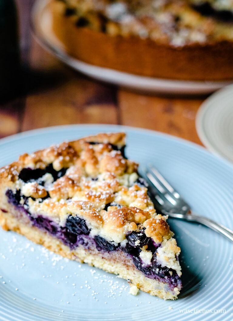 Blaubeerkuchen mit Mandeln und Streusel | waseigenes.com