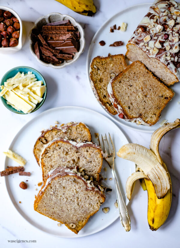 Bananen-Nuss-Kuchen mit Schokoglasur | waseigenes.com