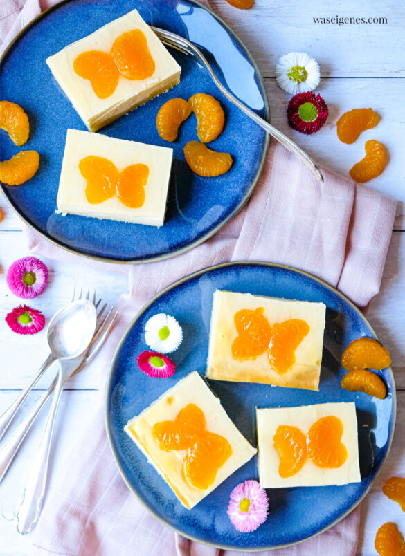 Schmetterlingskuchen - Käsekuchen mit Mandarinchen | waseigenes.com