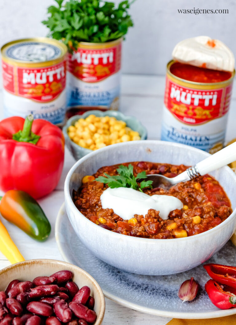 Chili con Carne mit Kidneybohnen, Mais &amp; Zartbitterschokolade