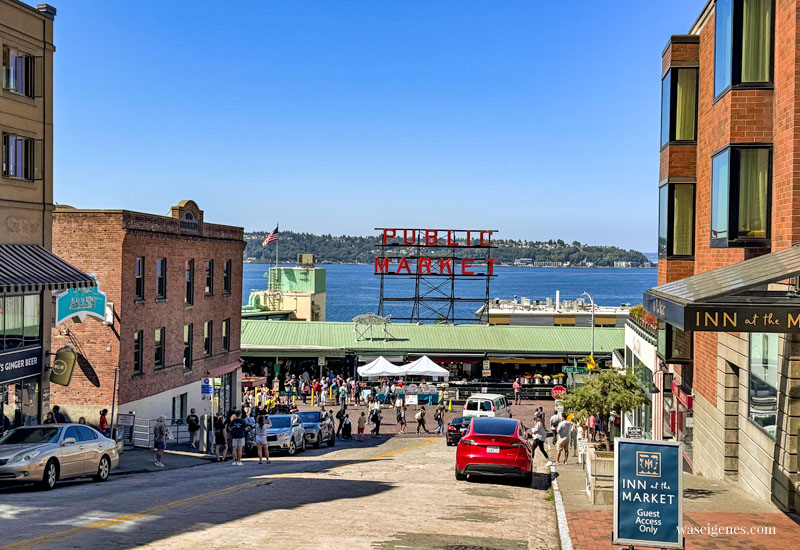 Seattle: Pike Place Market - Farmers Market - Historische Markthallen am Pike Place | Erster Starbucks Coffee, Tea and Spice | waseigenes.com