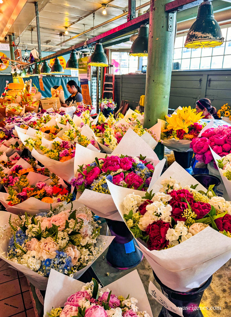 Seattle: Pike Place Market - Farmers Market - Historische Markthallen am Pike Place | Erster Starbucks Coffee, Tea and Spice | waseigenes.com