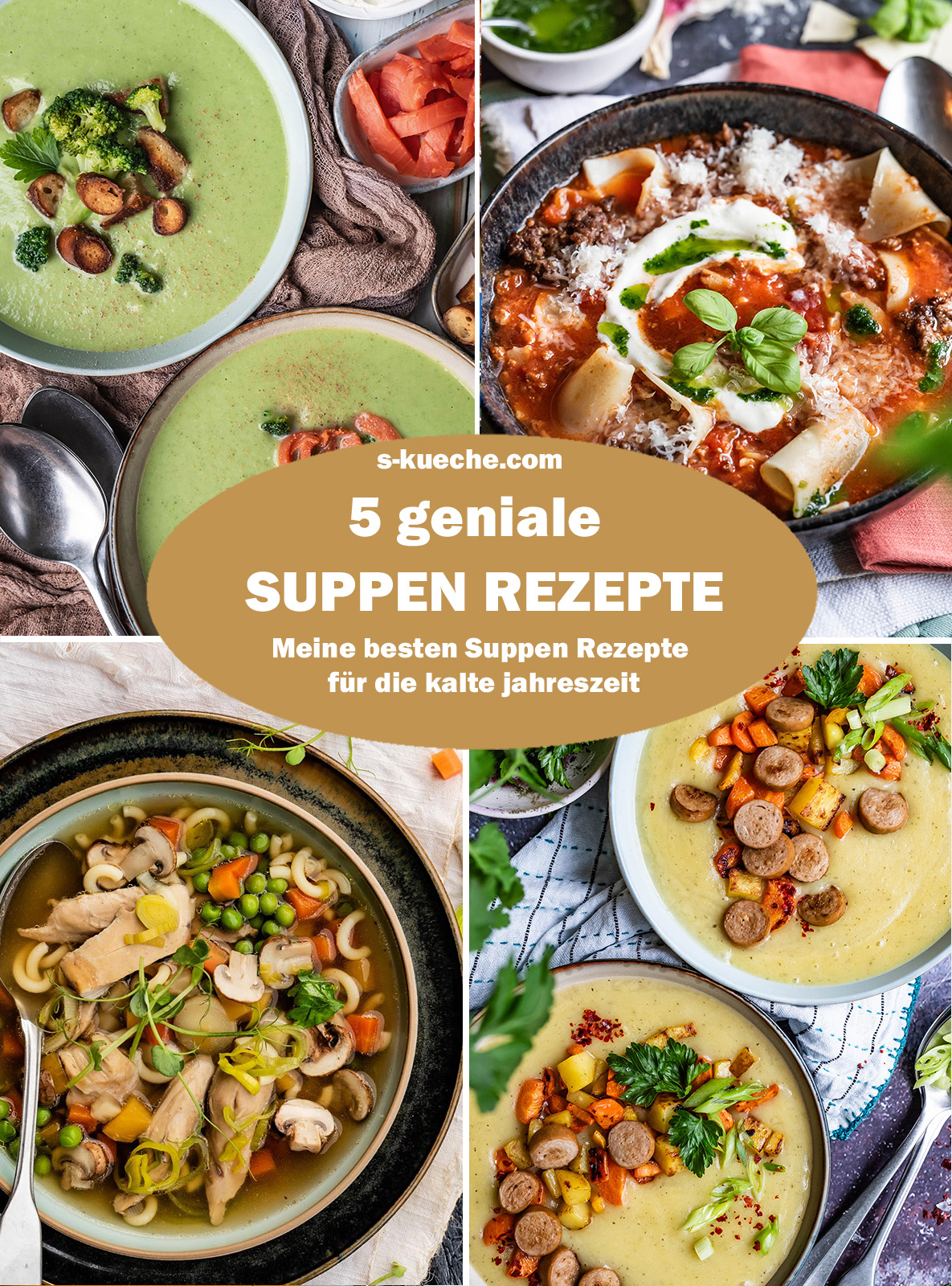 10 Suppenrezepte für die kalte Jahreszeit ~ von Käse-Lauch-Suppe über Kürbissuppe mit Kokosmilch bis hin zur klassischen Linsensuppe | waseigenes.com | Was koche ich heute | S-Küche