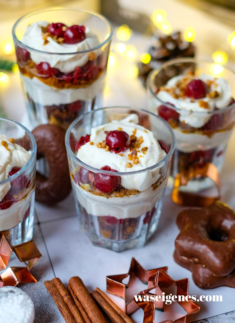 Rezept: Weihnachtliches Lebkuchen-Schichtdessert für die Festtage {mit Schattenmorellen und Mascarpone-Zimtcreme} | waseigenes.com